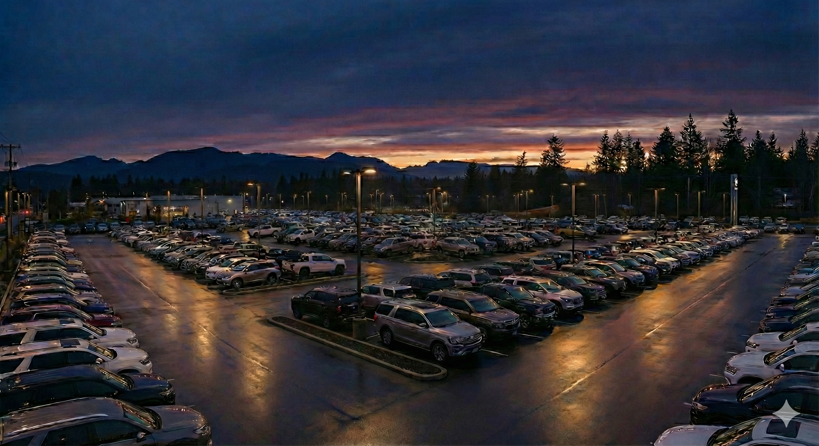 Dealership Lot at Dusk
